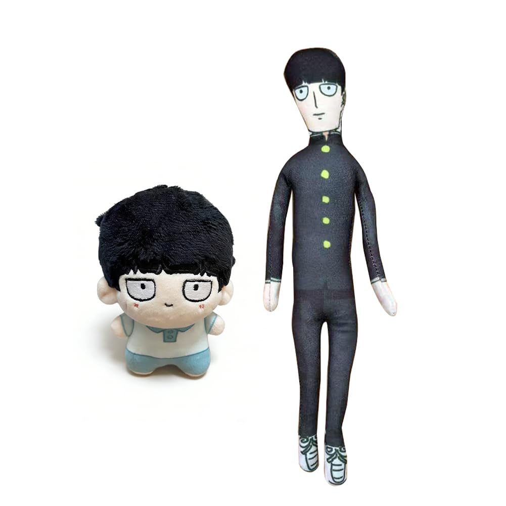 Jilijia Anime Kageyama Shigeo Plush Pillow Twistable Soft Stuffed Figure Funny Cartoon Pillows Collectible Home Sofa Decoration, 2PCS