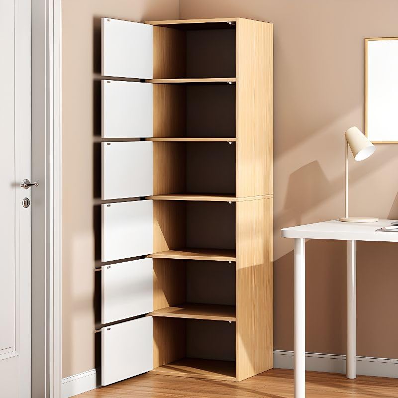 Image of LERIMO Wooden Wardrobe Almirah for Bedroom & Kids - 6 Door Clothes Storage Cupboard | Wooden Wardrobe Cabinet for Clothes, Toys & Accessories | Modern Storage Almirah (Maple, 6-Door)