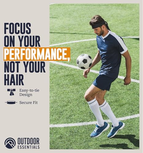 Image of OutdoorEssentials Tie Headband - Sweat-Wicking Running Headband - Hair Control Head Tie - Ninja Costume Accessories
