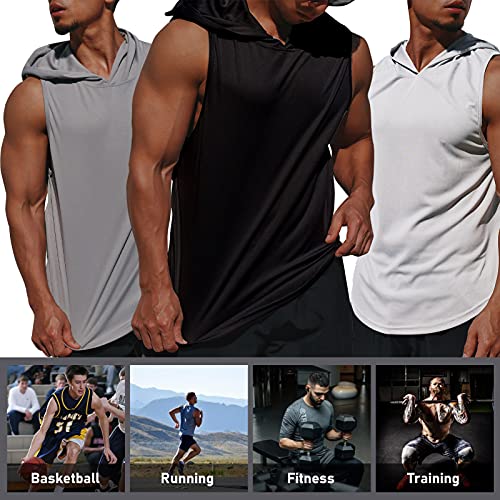 Camisa Esportiva,KKcare Colete masculino com capuz esporte basquete ginásio treino de secagem rápida