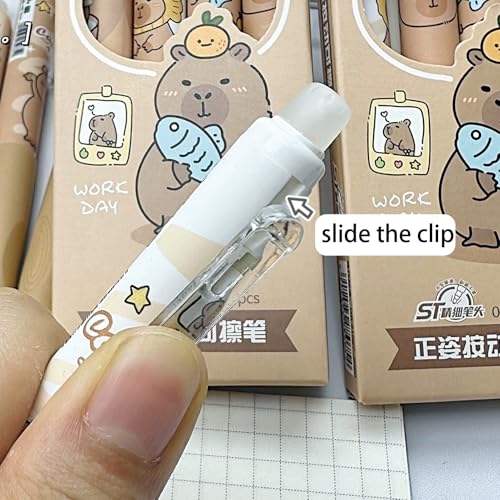 MOZXIRZ 4 bolígrafos de gel borrables 0.5 mm tinta negra miniatura 5