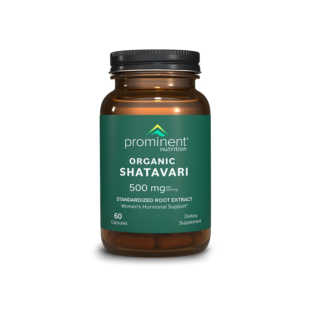 Prominent Nutrition Organic Shatavari Capsules, Hormone Support for Women, 500 mg, 60 Count, Standardized Root Extract Formulated for Women’s Health - 1 Pack