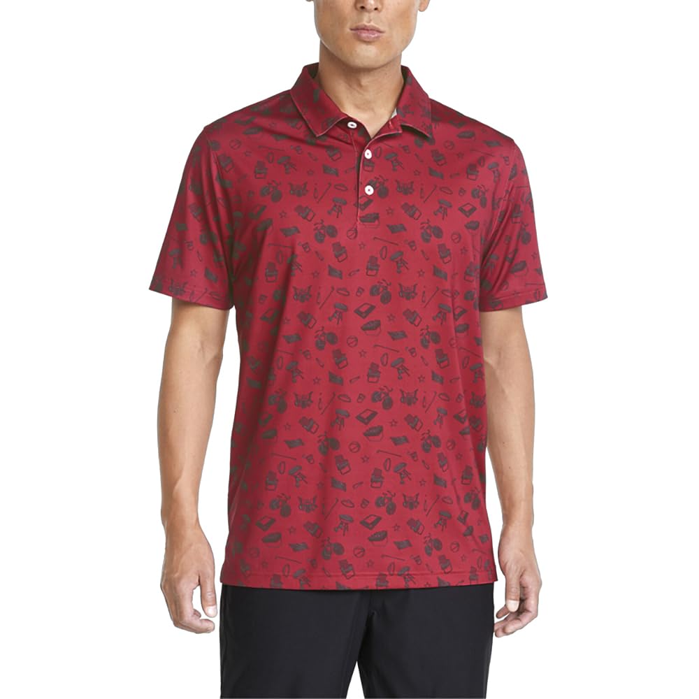 pumagolf Men's Standard Volition Block Party Polo, Ski Patrol-Quiet Shade, Medium