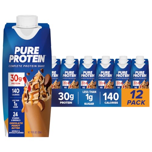 Pure Protein Complete Protein Shake, Chocolate Peanut Butter, 12 Ct