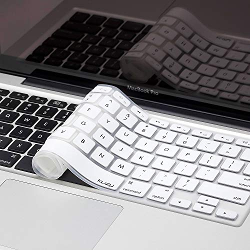 Kuzy - WHITE Keyboard Silicone Cover Skin for Macbook / Macbook Pro 13