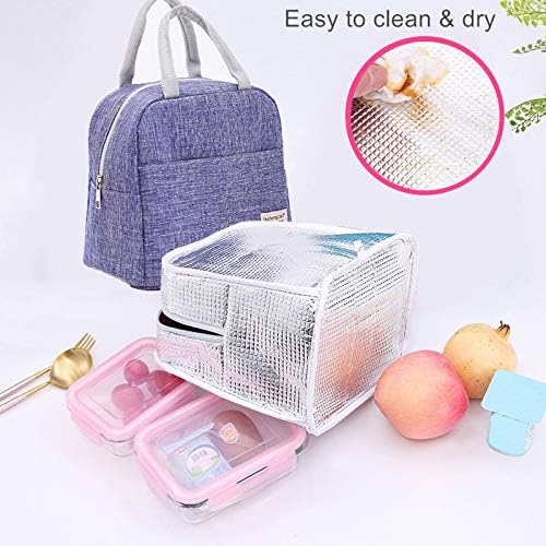 Miniatura 6 de Bolsas de almuerzo pequeñas para mujeres y hombres y niños, bolsa de almuerzo aislada, lonchera reutilizable para niños para regreso a la escuela,