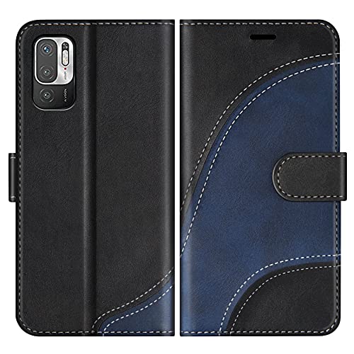 BoxTii Cover per Redmi Note 10 5G / Xiaomi Poco M3 PRO/Redmi Note 10T, Custodia in PU Pelle Portafoglio per Redmi Note 10 5G / Redmi Note 10T, Magnetica Cover a Libro con Slot per Schede, Nero