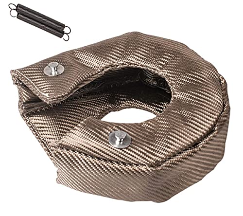 Gator parts T4 Titanium Turbo Blanket Heat Shield charger Cover Wrap for T4 GT40 GT42 GT45 With Locking Springs,Cover Fiberglass Turbo Charger Heat Shield Barrier Fiber Turbo Blanket Turbocharger