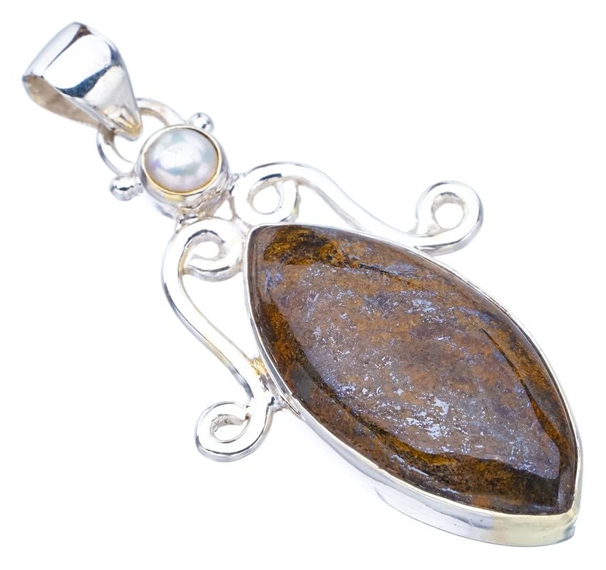 Pendentif bronzite naturelle perle de rivière argent pour affirmer son style