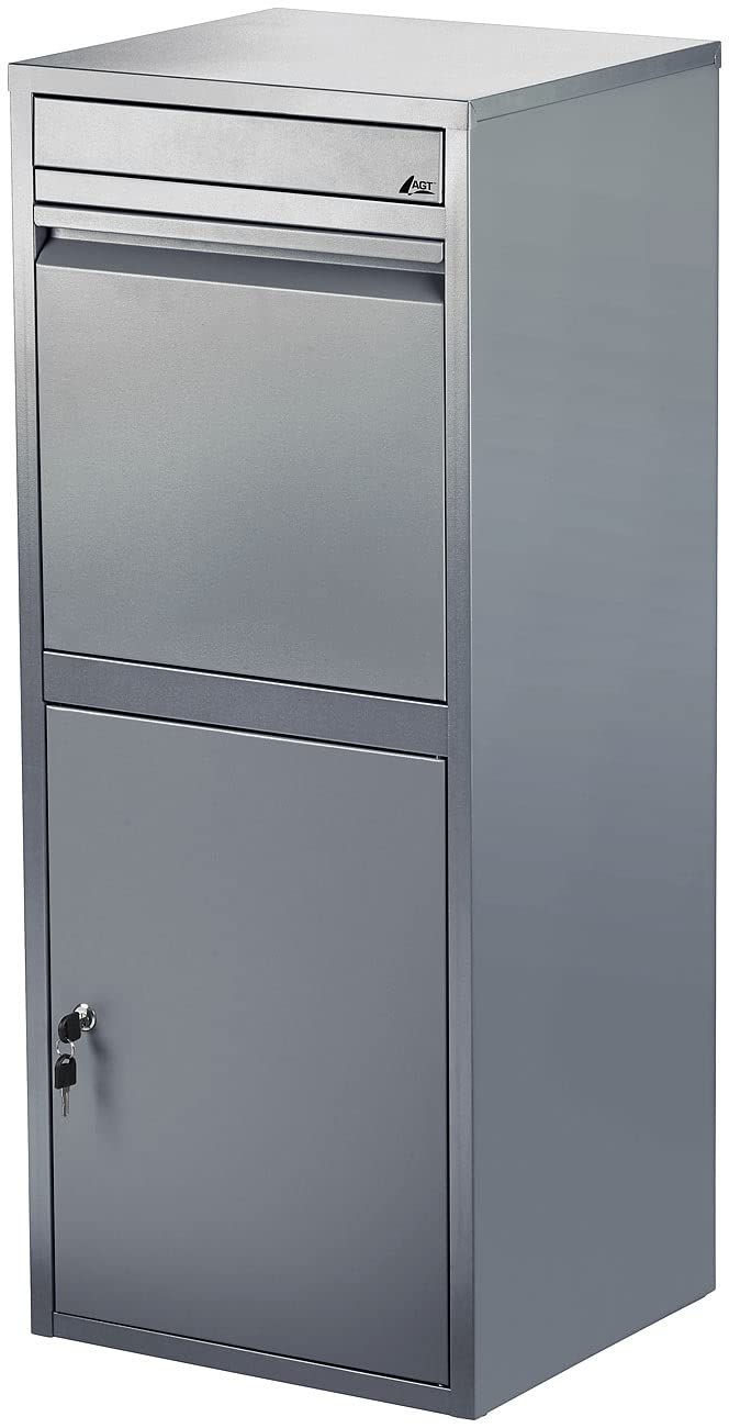AGT Paketbriefkasten XXL 2er-Set Stand-Paketbriefkasten mit Rückholsperre Stahlblech