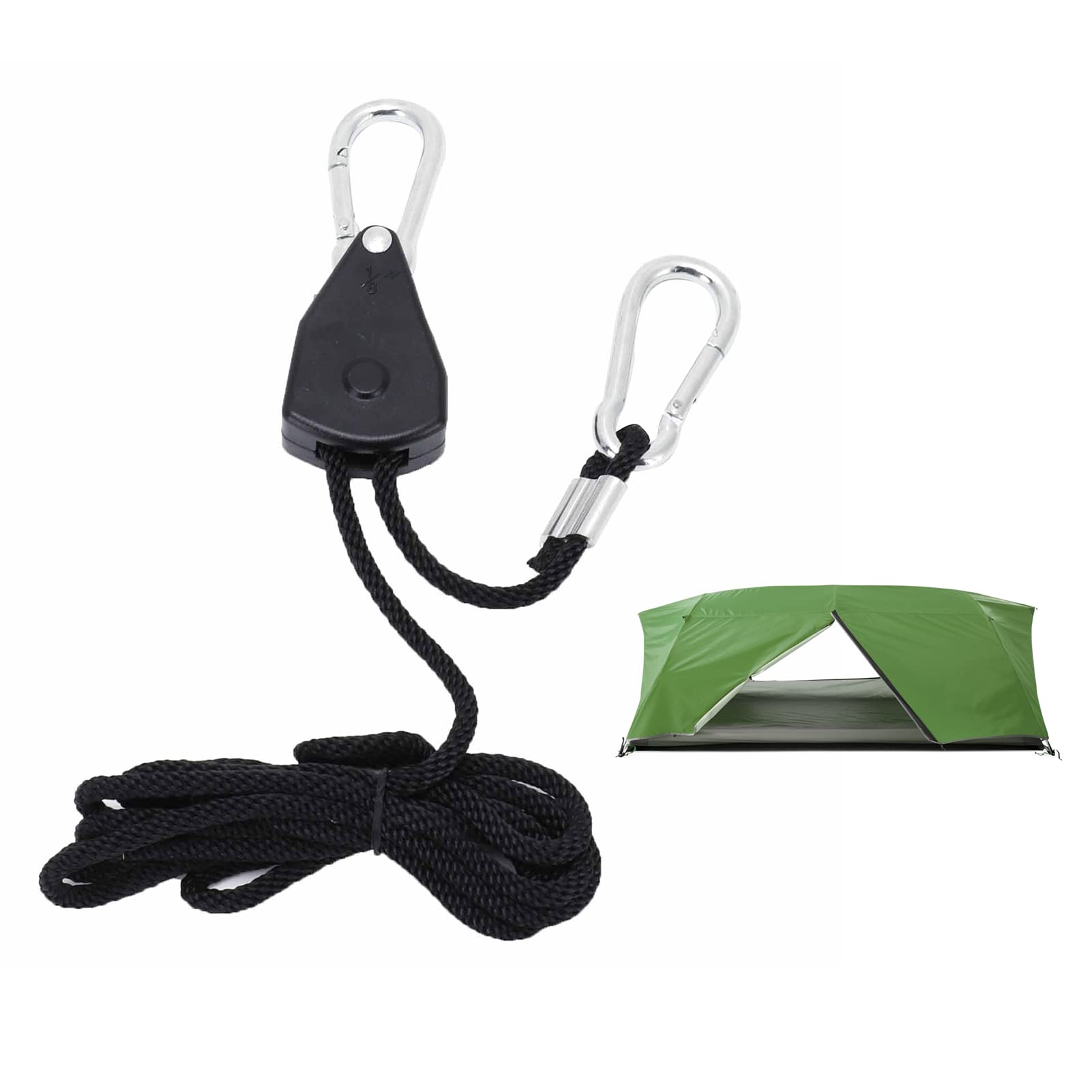 Natudeco Rope Buckle, Pulley Adjustment Tent Canopy Rope Stop Buckle Tent Accessory Tie Down Strap for Outdoor Camping Supplies