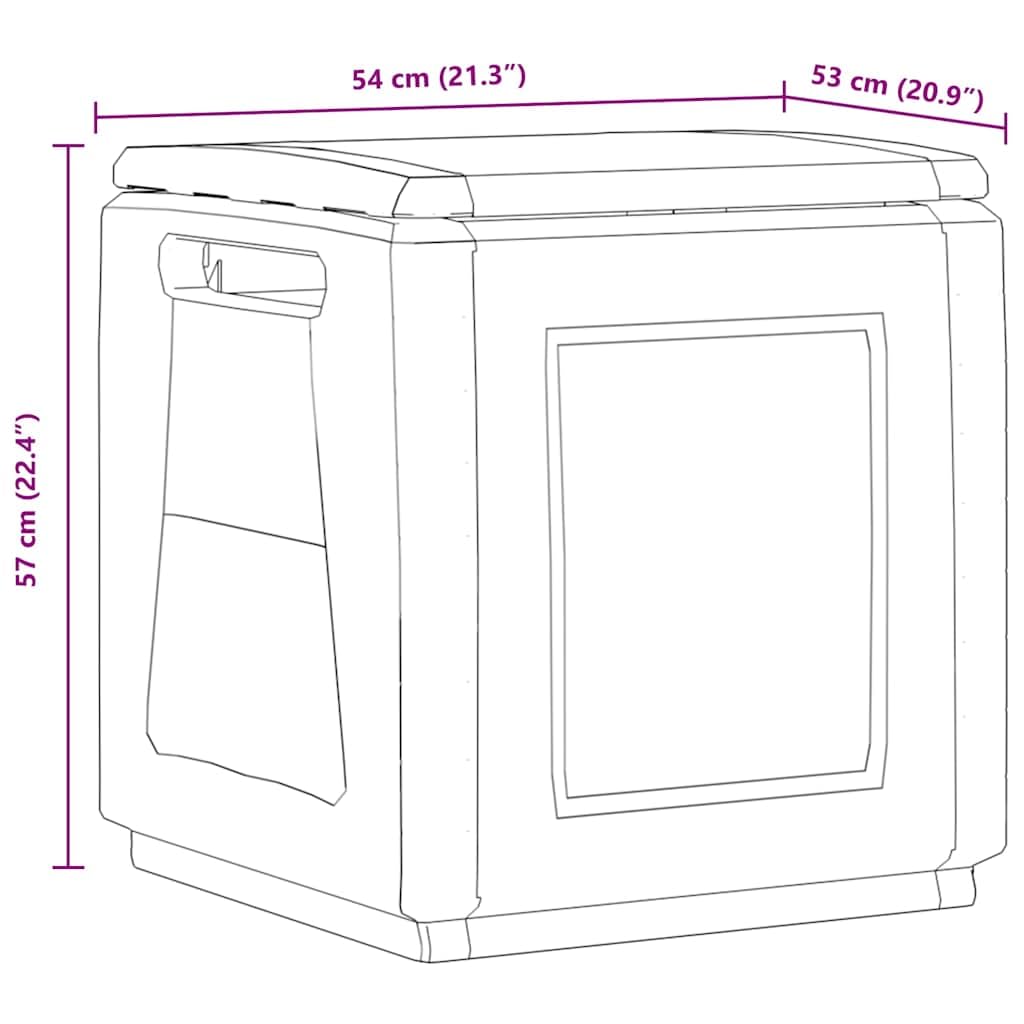 Garten-Aufbewahrungsbox 130 L wetterfest mit Deckel 54x53x57 cm aus 100% PP Dunkelgrau Schwarz für Kissen Auflagen Stauraum Balkon Terrasse Outdoor Schutz