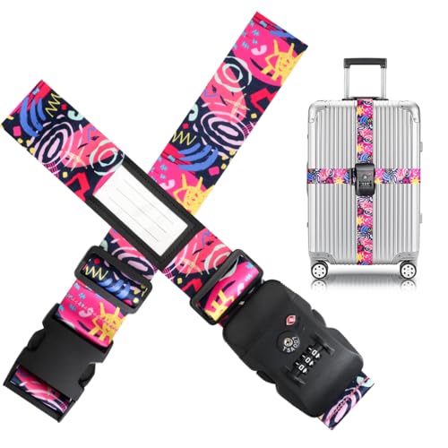 Image of TSA Adjustable Travel Luggage Strap Suitcase Belt Travel Bag Accessories 1.96 in W x 6.23 ft L