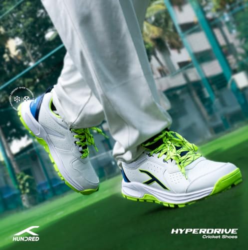 Image of Hundred HyperDrive Cricket Shoes Men | TerraSpike Rubber Studs | Embedded Support Plate for Stability | Lightweight & Durable | Ideal for Turf, Ground & Hard Surfaces