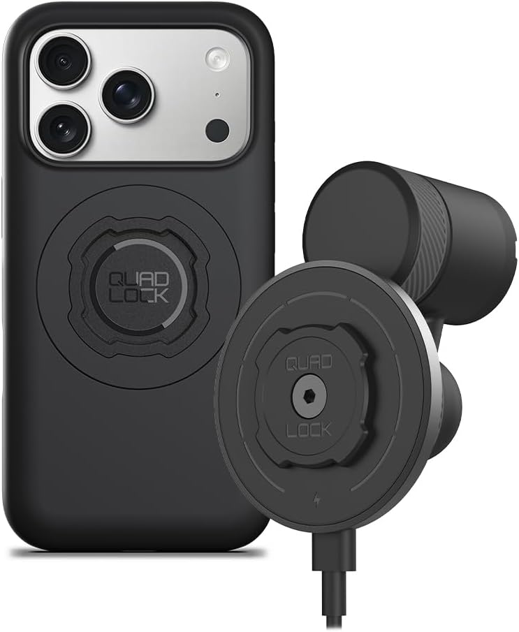 Quad Lock Vent Car Phone Holder Kit with MAG Wireless Charging Head V2 and MAG Phone Case for iPhone 17 Pro