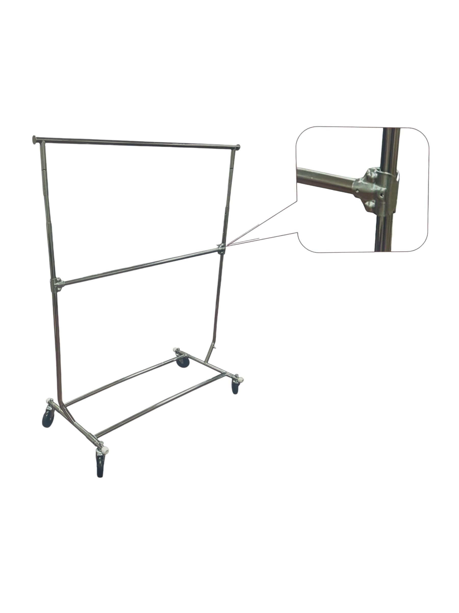 Only Hangers True Commercial Grade Rolling Rack Designed with Solid One Piece Top Rail (WITH EXTRA HANGRAIL)