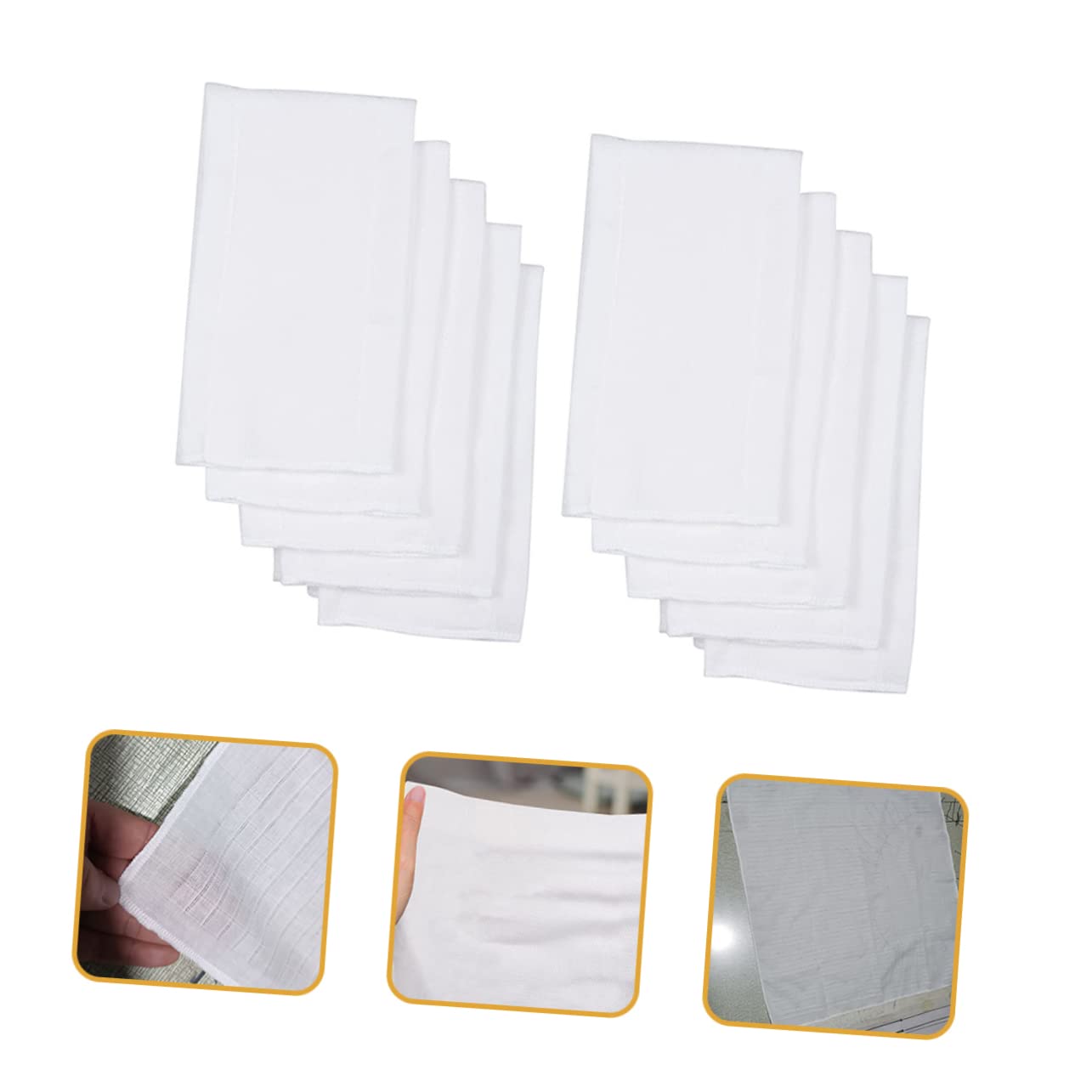 TOYANDONA 10 Inserts de Couches Lavables en Tissu Coton Naturel pour Bébé, Serviettes Absorbantes, Lavables et Réutilisables, pour Sorties et Shopping