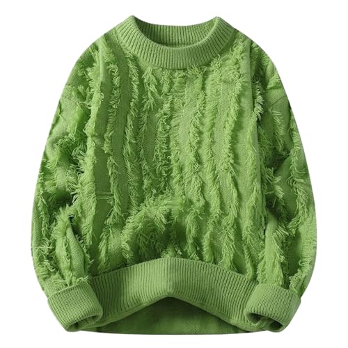 Autumn Winter Knit Sweater Men Loose Casual Pullovers Mens Solid Color O-Neck Hip Hop Knitted Streetwear
