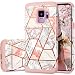 Galaxy S9 Case, Samsung S9 Case, Fingic Rose Gold Marble Design Shiny Glitter Bumper Hybrid Hard PC Soft Rubber Anti-Scratch Shockproof Protective Case Cover for Samsung Galaxy S9 5.8 inch, Rose Gold