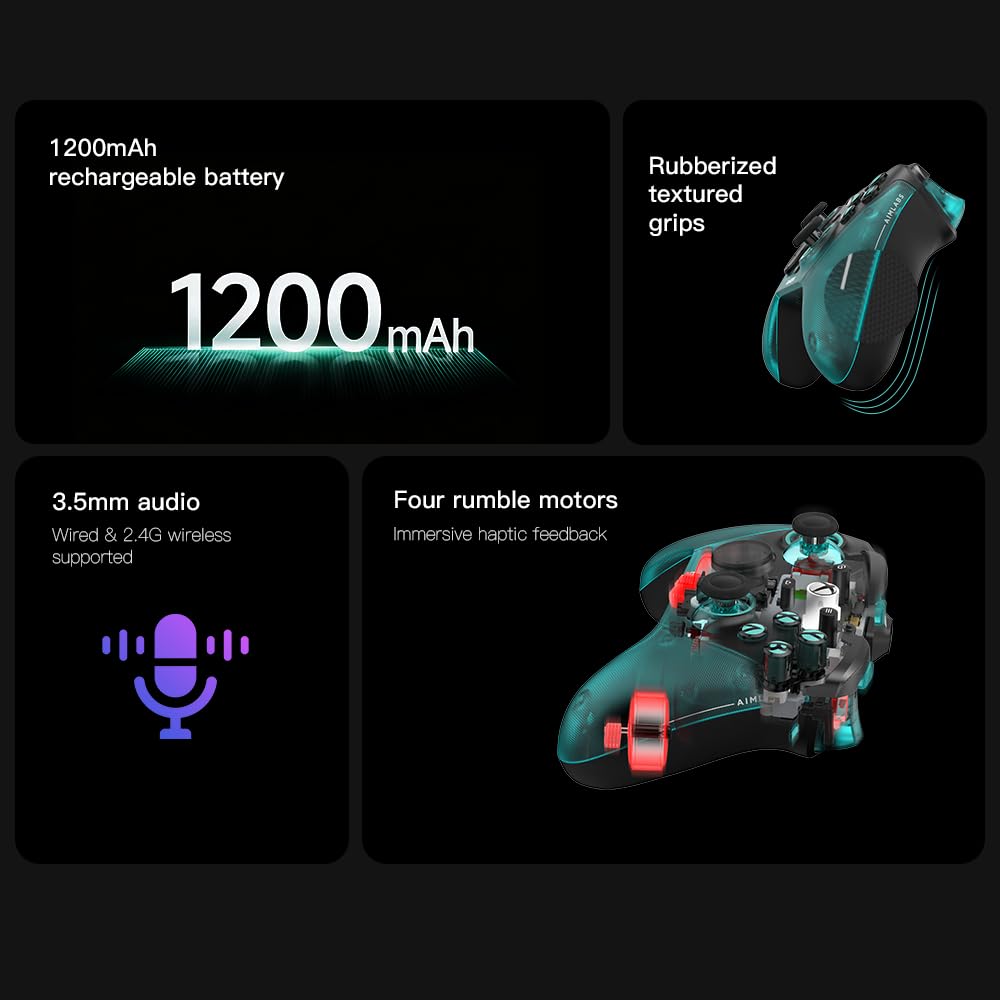 GameSir G7 Pro Controller 1000Hz con Stazione Ricarica per Xbox Series X|S, Xbox One, PC 10/11 & Android - Joystick TMR, Grilletti Regolabili & 4 Tasti Programmabili - Aimlabs Edition