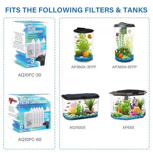 Image of Koller Products Internal Power Filter 4 Gallon-10 Gallon Fish Tanks, 45GPH Flow Rate, Ideal for Tropical Fish