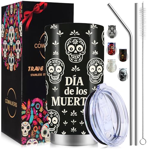 Opiniones y reviews de Tarro calavera más recomendados. 45 Vaso Térmico de 20 oz para Día de Muertos y Halloween - Doble Pared Aislante, Diseño de Calaveras y Catrinas - Ideal para Café, Agua- Decoración Festiva para Casa u Oficina...
