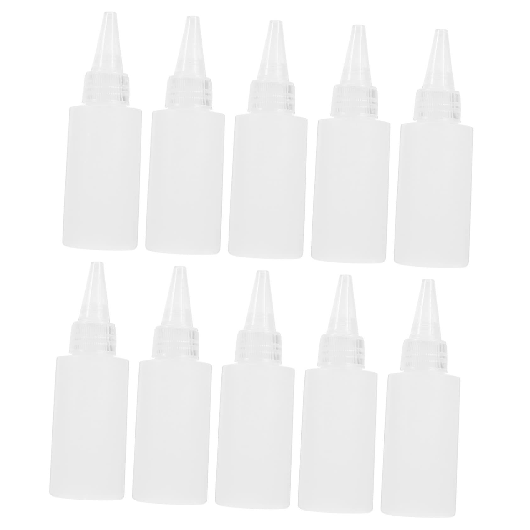 Botellas de Pigmento de Plástico 60ml Color Blanco 100 Piezas