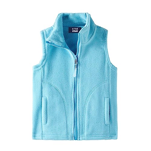 Image of LittleSpring Boys Girls Fleece Vest Sleeveless Jacket Full-Zip Fall Winter Warm Outerwear