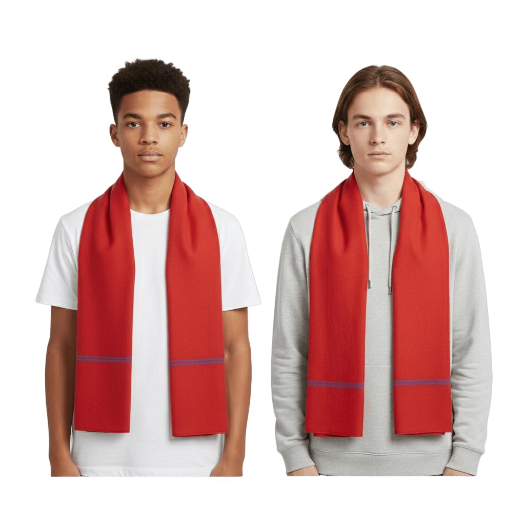 Premium Red Ethnic Stole for Men & Boys | Soft Lightweight Traditional Scarf for Kurta Sherwani Dhoti | Festive Wedding Religious Wear Dupatta.-image-33