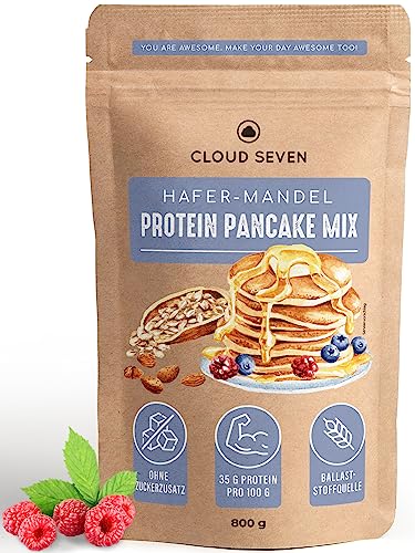 CLOUD SEVEN - Hafer PROTEIN PANCAKE Mix ohne Zucker mit 35 g Protein - Low Carb Pancakes - (1 x 800 g)