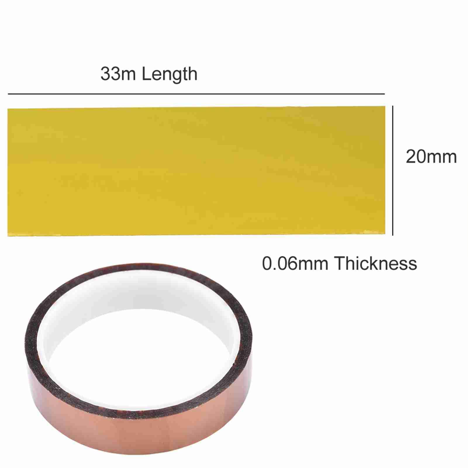 Isolamento termico Nastro adesivo, 33m * 0,06mm 250-300 ℃ nastro di trasferimento termico estenuabilità del 35% resistenza alla buccia 5N/25mm larghezza 30mm per saldatura a chip (30 mm di larghezza)