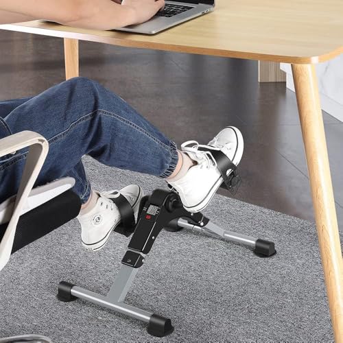 Image of Mini Pedal Exerciser Cycle for Home Workout with Digital Display | Under Desk Exercise Cycle for Legs & Arms | Adjustable Resistance Portable Fitness Machine Compact & Portable Design (Black)