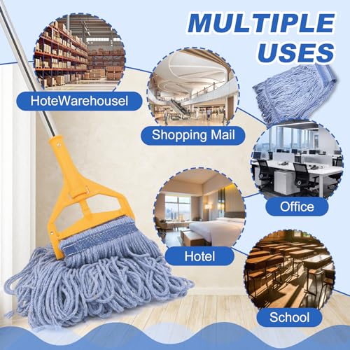 Image of 3Packs Mop Head Replacement Heavy Duty Commercial Mop Head Replacement, Reusable Mop Head Refills-Replacement Mop Heads Mop Head Replacement for Home, Highly Absorbent,Industrial and Commercial Use