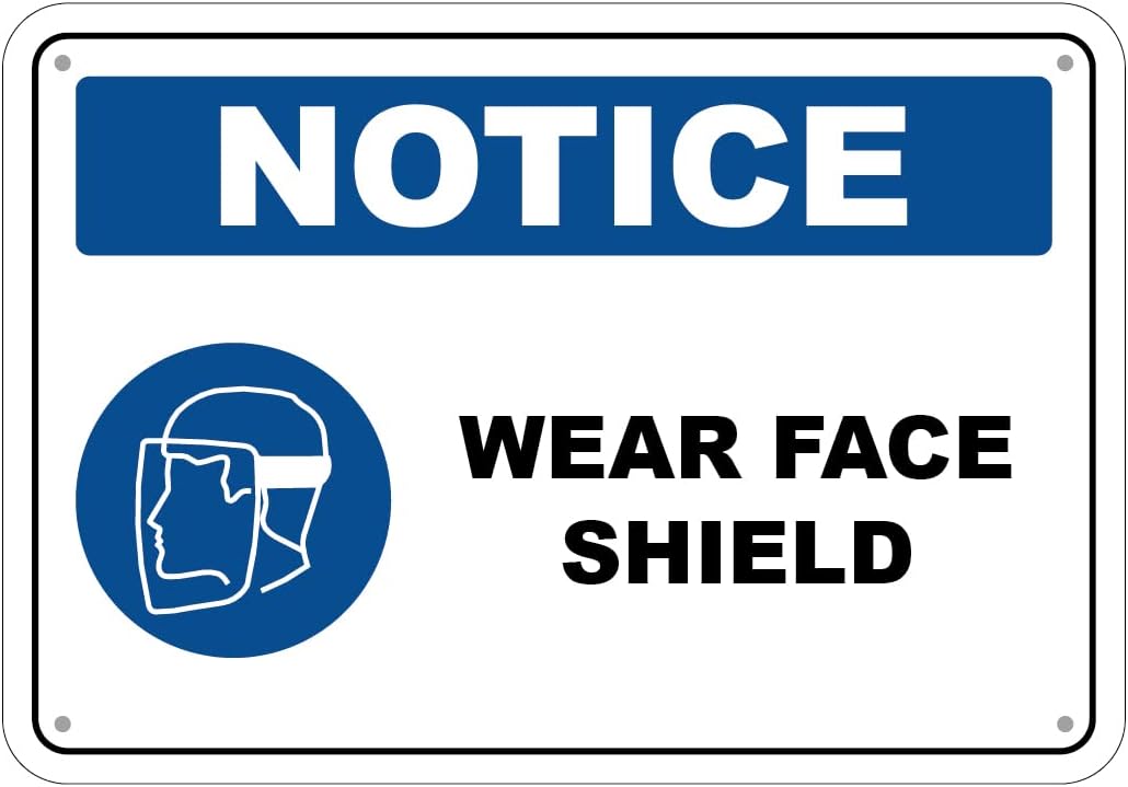 G Signage - 'Wear Face Shield' Sign with 3M Engineering Grade Reflective Surface - Aluminum - English (22.8" x 15.8" (578mm x 402mm))