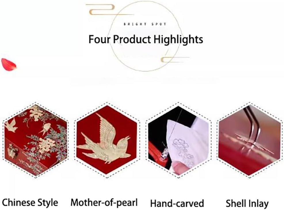 Mother-of-Pearl Jewelry Box - Double Layer Keepsake Organizer with Butterfly Clasp and Flannel Lining