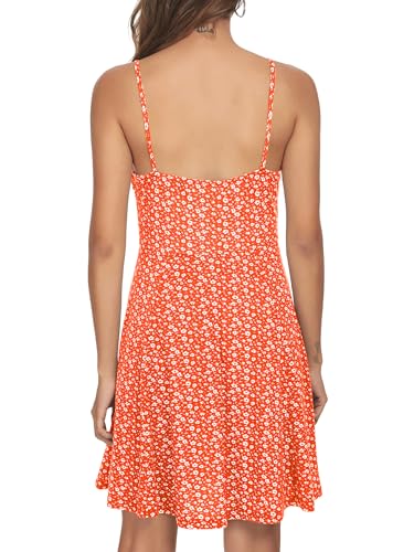 Image of Missufe Spaghetti Strap Floral Mini Dress Women's Casual Ruched Front Drawstring Swing Sundress