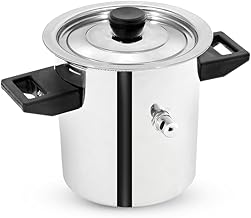 Heavy 7-Star 3 Litre Stainless Steel Milk Boiler | Milk Cooker with Whistle | Milk Pot 21 cm Diameter | Stainless Steel, Induction Bottom (Large (3 Litre))