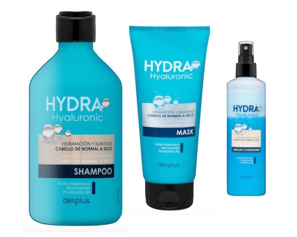 Pack 3, Shampoo 400 ml, Mask Acond 200 ml, Acond Inst 250 ml. Hydra Hyaluronic Hair from Normal to Dry with Hyaluronic Acid