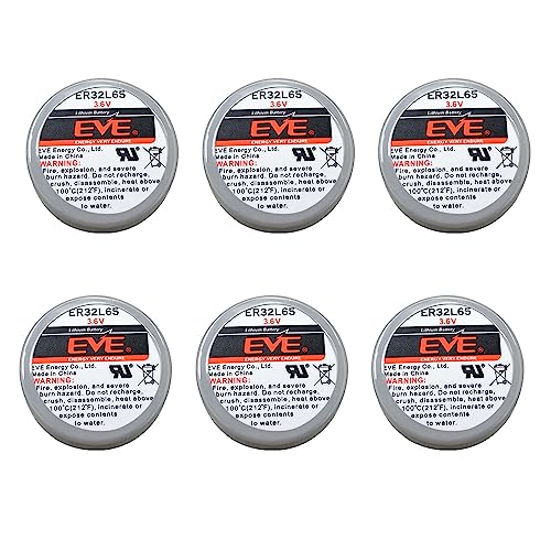 MEELER 6 Pcs ER32L65 3.6V 1000mAh Lithium Battery with Nickel Pins for Smoke Alarms Carbon Monoxide Detectors Intrusion Sensors and So On