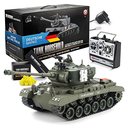 Char RC S-idee Léopard Allemand – Échelle 1/18, 2,4 GHz, Tir Airsoft – Camouflage Vert – Batterie Et Chargeur Inclus