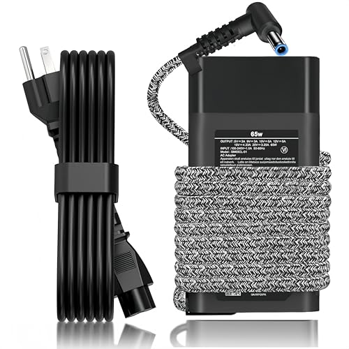 NDWQGFS New Slim 65W Blue Tip 4.5 * 3.0 Charger Compatible with hp Envy x360 EliteBook Pavilion Charger smart AC Adapter Compatible 65W hp Computer Fast Charging Power Supply Cord