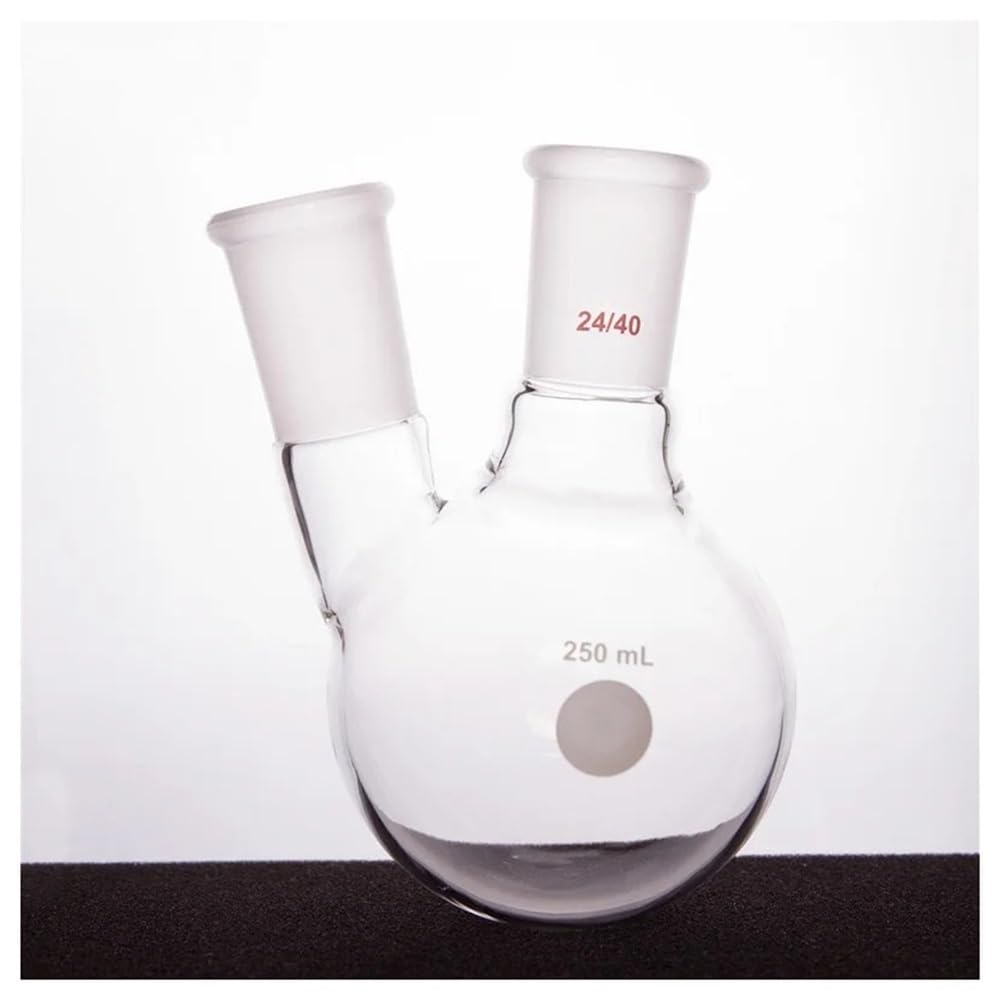 Attrezzature e forniture di laboratorio Bottiglia a due colli inclinata a parete spessa, pallone a, forma obliqua, 100 ml, 250, vetro borosilicato F41