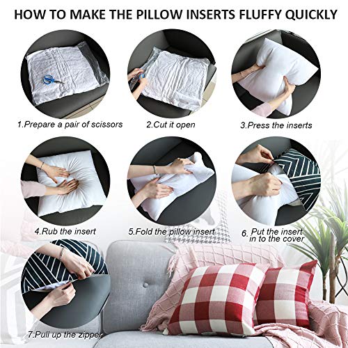 Hippih 20 X 20 Inch Pillow Inserts (Set Of 2), Decorative Throw Pillow Inserts, Hypoallergenic Square Pillow Form Insert With Zips, Upgraded #TOP4