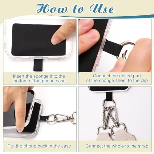 Image of 4Pcs Clip and Go Strap for Phone with Wallet Crossbody | Phone Strap with Zippered Pouch, Phone Strap with Wallet Can Be Held or Crossbody with 4 Colors