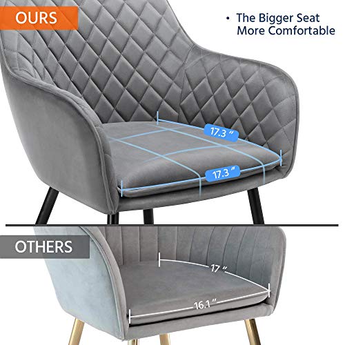 Yaheetech-Dining-Chairs-Velvet-Armchairs-for-Counter-Lounge-Living-Room-Corner-Chair-Steel-Legs-Upholstered-Modern-Tub-Chairs-with-Backrest-Armrest-Gray-6PCS Yaheetech-Dining-Chairs-Velvet-Armchairs-for-Counter-Lounge-Living-Room-Corner-Chair-Steel-Legs-Upholstered-Modern-Tub-Chairs-with-Backrest-Armrest-Gray-6PCS