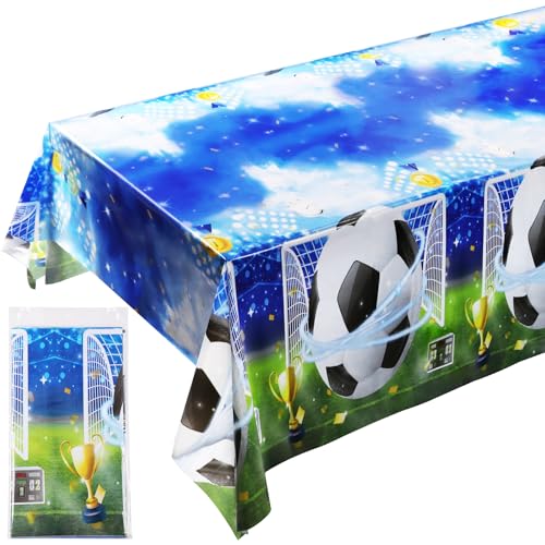 Bigqin Nappe de Football de la Coupe du Monde, Nappe en PE Résistante à l'huile et Imperméable, Décoration Anniversaire Foot pour Fêtes d'anniversaire et...