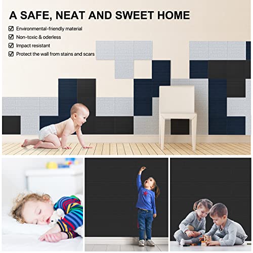 Image of Acoustic Wall Panels Self Adhesive, Brick Pattern Decorative Sound Absorbing Panel for Ceiling, Door, 12 Pack Dark Blue Art Tiles for Recording Studio, Gaming Room, 12 inchx12 inchx0.4 inch