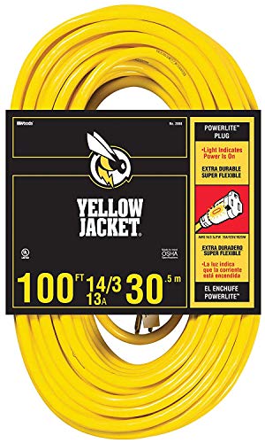 Amazing 🔥 Yellow Jacket GIDDS-283431 2888 Contractor Extension Cord with Lighted Ends, 100 Foot, Ft