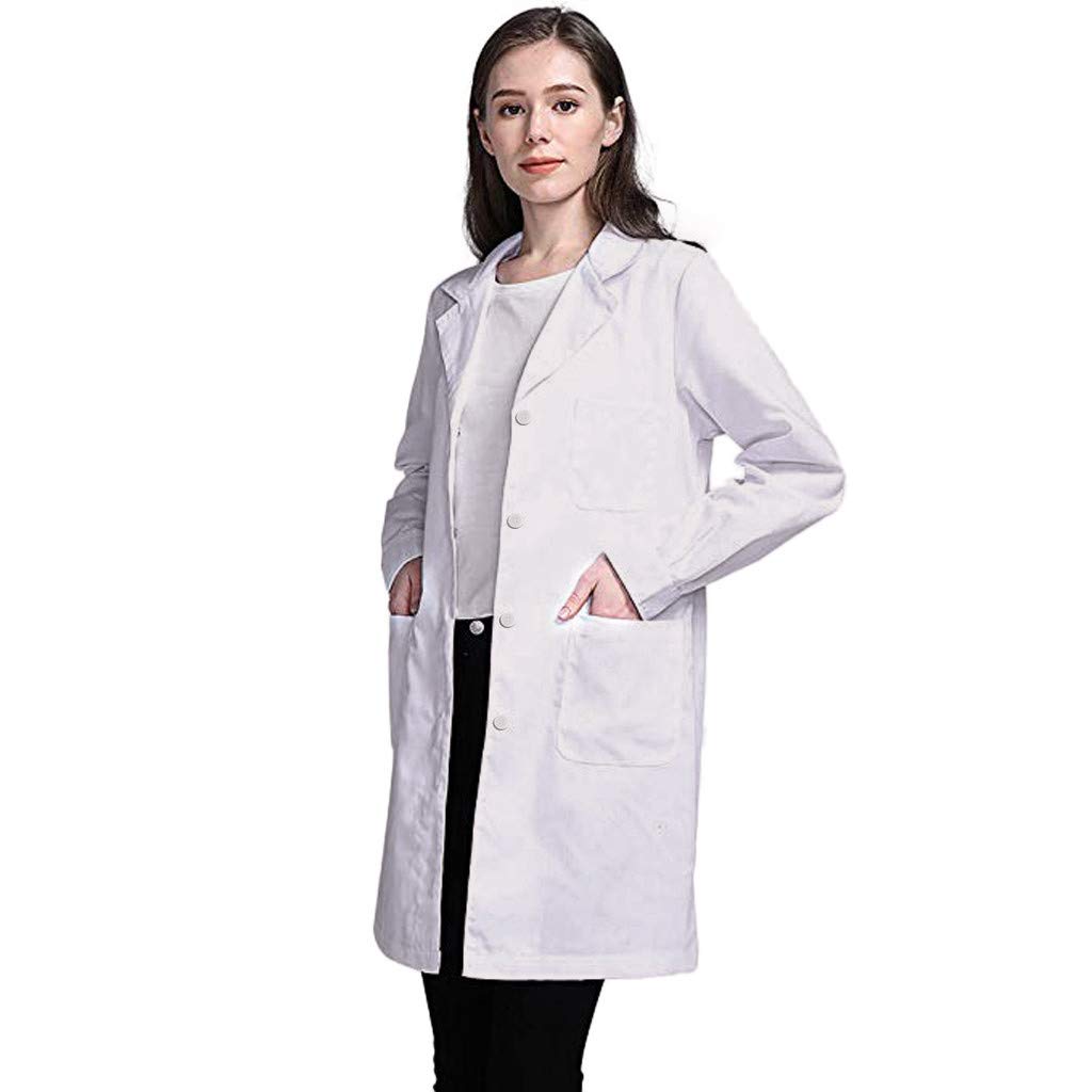 NAJZYBA Blouse Blanche Chimie Lycee Coton laboratoire Blouse Medicale blanc manches longues medicale femme/homme - 2