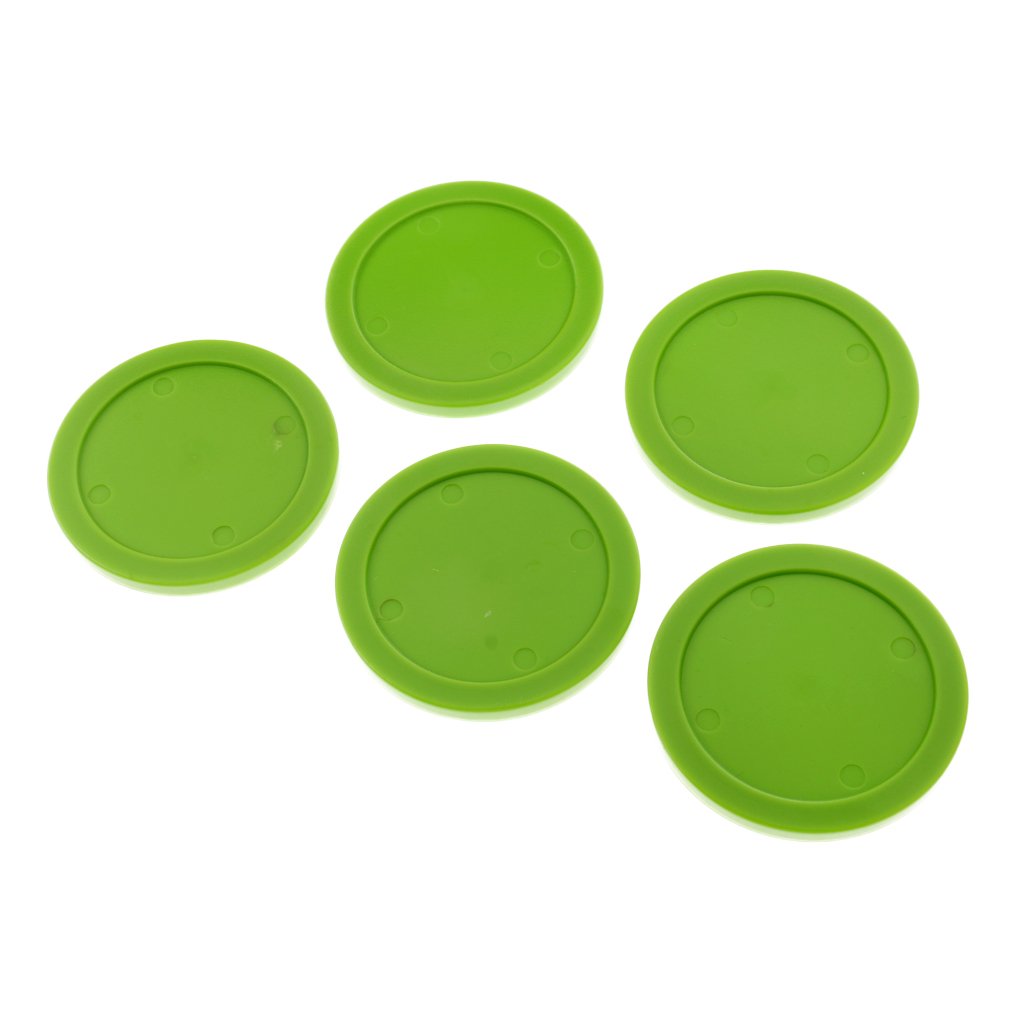 Sharplace Lot de 5pcs Palet Hockey Table Rondelle d'air Hockey Forme Ronde - 62mm - Vert